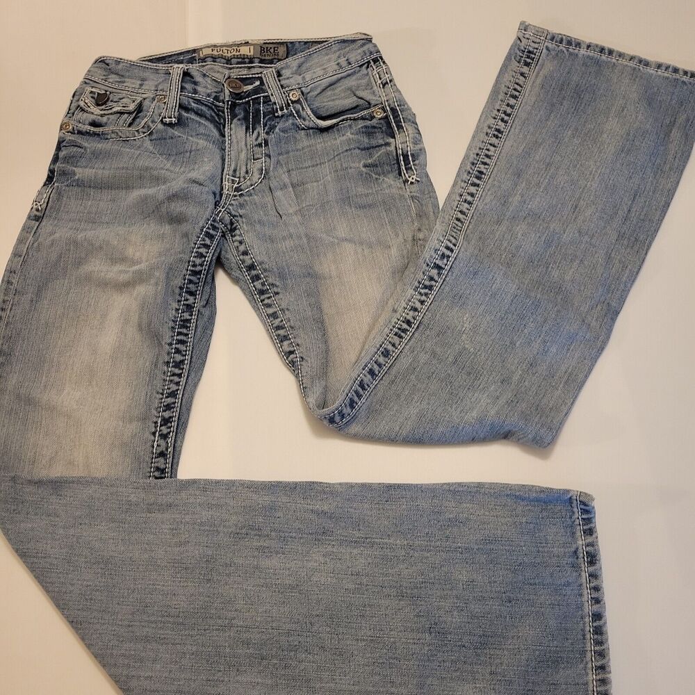 BKE Fulton Jeans Light Blue Lightly Factory Distressed 25r